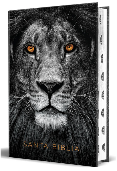 Biblia RVR 1960 letra grande tamaño manual, tapa dura León de Juda con índice / Spanish Bible RVR 1960 Handy Size Large Print Hardcover Lion of Judah with In Hardcover – April 25, 2023