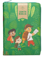 Biblia para Niños Letra Grande Interactiva con Cierre RV1960 tela verde 12 puntos Imitation Leather – December 4, 2024