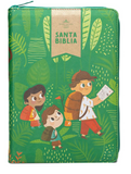 Biblia para Niños Letra Grande Interactiva con Cierre RV1960 tela verde 12 puntos Imitation Leather – December 4, 2024