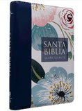 Biblia Letra Super Gigante color Azul- Flores