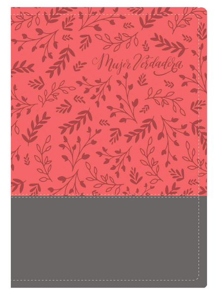 Biblia devocional Mujer Verdadera RVR60 - Duo-tono Coral (Spanish Edition) Leather Bound – August 20, 2019