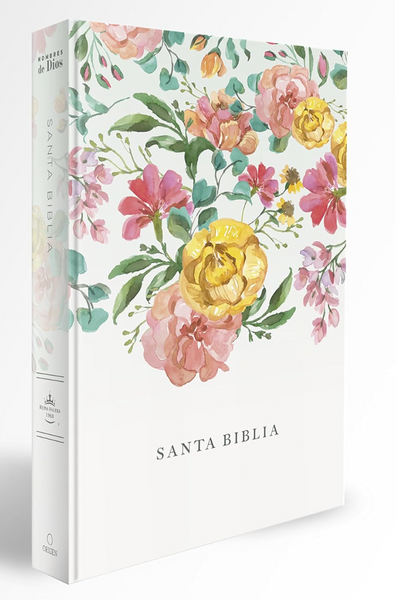 Biblia Reina Valera 1960 tamaño manual, tapa dura, flores rosadas / Spanish Bibl e RVR 1960 Handy Size, LP, HC, pink flowers Hardcover – Large Print, February 7, 2023