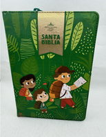 Biblia para Niños Letra Grande Interactiva con Cierre RV1960 tela verde 12 puntos Imitation Leather – December 4, 2024